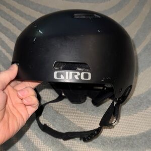 Giro Black Skate Ski Snowboard Helmet with White Logo size Medium